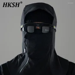 Berets HKSH Spring Winter Tactical Outdoor Sports Windproof Hat Neck Skiing Cold Mask Waterproof Dark Chic Niche Fashion Techwear HK390