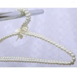 Hangers Plastic Pearl Beaded Clothes Hanger Trouser Dress Pants Hook Home Wedding Clothing Shop Decor