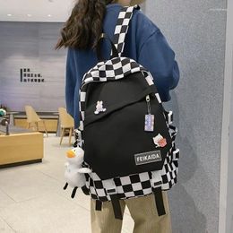 Backpack Drop Plaid Schoolbag Female High School Students College Campus Men's Fashion Niche Backpacks