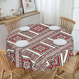 Table Cloth Round Tablecloth 60 Inches Kitchen Dinning Spillproof Ukraine Boho Bohemian Geometric Covers