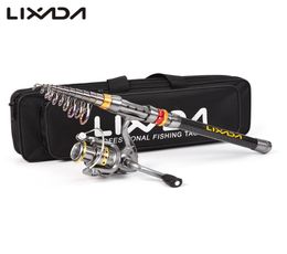 Lixada Telescopic Fishing Lure Rod Reel combo Set Carbon Fiber Fishing Rod Pole Spinning Reel Fishing Bag for vara de pesca9116705