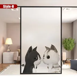 Window Stickers Cute Animal Privacy Stained Glass Film Electrostatic Decorative For Screens Bathroom Home Sticker