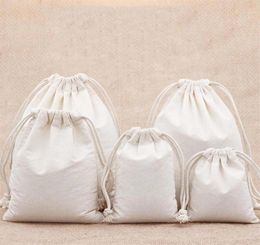 7x9 9x12 10x15 13x18 15x20cm cotton drawstring bag Small Muslin Bracelet Gifts Jewellery Packaging Bags Cute Drawstring Gift Bag P704845853