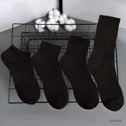 Socks Hosiery 4 Pairs Solid Colour Socks Black White Multiple Style Soft Breathable Sports Ankle Mens Womens Summer Autumn Business Socks