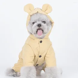Dog Apparel Pet Clothes Super Soft Breathable Polyester Peach Skin Winter Four Legs Hooded Coat Decor For Autumn