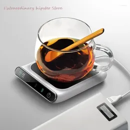 Cups Saucers 2024 USB Mug Warmer Cup Heater Desktop Heating For Coffee Milk Tea 3 Temperatures Adjustable Pad