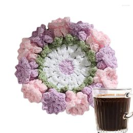 Table Mats Flower Coasters Placemats For Mugs Cups Decorative Dining Knitted Cup Drinks Water Soup