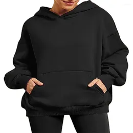 Women's Hoodies Spring/Autumn 2024 Fashion Euro-American Style Outerwear Jacket Women Pure Colour Insert Pocket Loose Hooded Sweatshirts