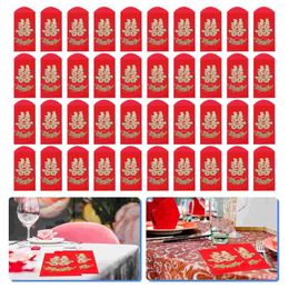 Gift Wrap 60 Pcs Long Double Happiness Red Envelope Traditional Pocket Delicate Purse Wallet Paper Wedding Money The