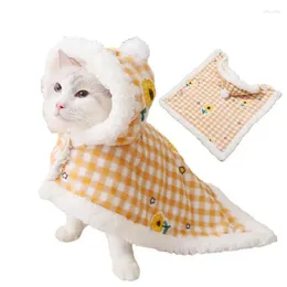 Cat Costumes Cloak Double Layer Thickening Kitten Costume Cute Stylish Soft Warm Pet Clothes Washable Poncho Cape Winter Supplies