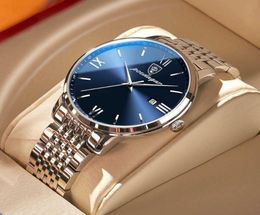 Wristwatches POEDAGAR 2021 Fashion Casual Mens Watches Top Brand Luxury Leather Blue Clock Male Sport Wristwatch Waterproof Quartz5268187