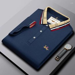 Men's Polos High-end Brand Embroidered POLO Shirt Lapel 2024 Summer Fashion Short-sleeved T-shirt Business Casual Wear