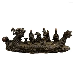 Decorative Figurines Antique Bronze Ware Collection: Eight Immortals Crossing The Sea Dragon Boats And Statues Showing