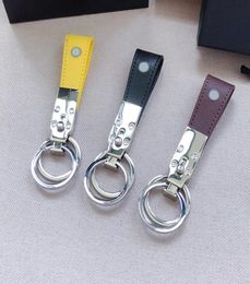 Luxury Key Rings for men Two Layer Calf Keys Chain With Print High Quality Top gift8016440