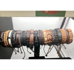 20Pcs Lots Vintage Mens Genuine Leather Surfer Bracelet Cuff Wristband Fashion Jewellery Gift Mixed Style Bracelet Bvh4H5851825