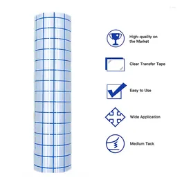 Window Stickers 11.8"X140" Clear Application Tape Blue Alignment Grid Transfer Paper For Wall Car Craft Art Decal Adhesive