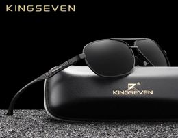 KINGSEVEN 2019 Brand Men Aluminium Sunglasses Polarised UV400 Mirror Male Sun Glasses Women For Men de sol T1912307700793