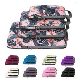 Storage Bags 4pcs Travel Bag Compressed Packing Cubes Organiser Luggage Portable Lightweight Suitcase Extensible