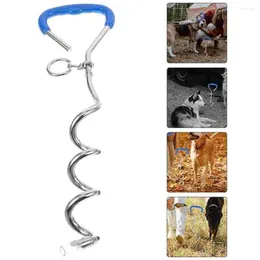 Dog Collars Camping Ground Fixed Pile With Metal Screw Stake Garden Pet Traction Ropes Parking Accessories Outdoor Restraint Hook