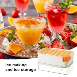 Baking Moulds Ice Tray For Food Storage Freezer Easy Release Cube Trays With Container Mould Food-Grade Cocktail