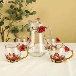 Teaware Sets Transparent Heat-resistant Glass Tea Set Teapot European Style Creative Office Water Cup Home Kitchen Coffee Cow