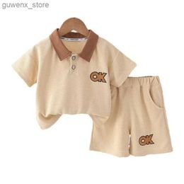 Clothing Sets New Summer Baby Girl Clothes Suit Children Boys Casual T-Shirt Shorts 2Pcs/Sets Toddler Fashion Sports Costume Kids Tracksuits Y240415