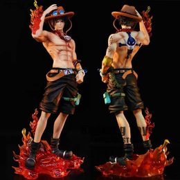 Plush Dolls 23cm Anime One Piece Figure Ace Figure PVC Collectible Statue Model Toys Gifts Y240415