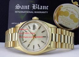 Factory Supplier Luxury Wristwatch Sapphire 36mm Gold 18038 Silver Dial Automatic Mens Men039s Watch Watches6702375