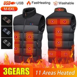 Hunting Jackets 11 Places Zones Winter Heating Jacket Washable Electric Heated Vest Splicing Thermal Waistcoat Thermostatic For Outdoor