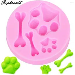 Baking Moulds Sophronia M215 Arrival 1PCS Print Dog Bone Fondant Gum Paste Chocolate Crafts Silicone Mould Kitchen Accessory