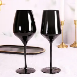 Wine Glasses Solid Color Temperament Black Glass For Household Use Multipurpose Crystal Cup High Foot Red Bar