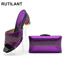 Dress Shoes And Bag Set African Sets PurpleColor Italian With Matching Bags High Quality Women To Match For Party1