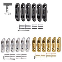 Cables Tooyful 6 Pcs Single Individual Bridge Saddles Tailpiece with Screws Wrench Set for 6 String Electric Guitar Bass Parts