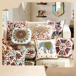 Pillow 2024 Faddish National Style Living Room Sofa Case Various Embroidery Styles Car Headrest Cover Bedroom