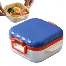 Take Out Containers 900ml Childrens Lunch Box Square Buckle Divided With Cutlery Fork And Spoon For Work School Offices Picnic Camping