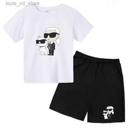 Clothing Sets Kids Summer New Trend T-shirt Short Sleeve Top+Shorts 2P Birthday Gift Boy/Girl Toddler 3-12Y Charming Stylish Casual Sports Set T240417