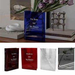 Vases Clear Book Vase Flower Acrylic Shape Desktop Bookshelf Decor For Wedding Gift Home Decoration