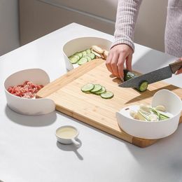 Plates Kitchen Chopping Board Preparation Plate Circular Overlapping Pot Meal Vegetable Fruit Tray Large Bone Spatter