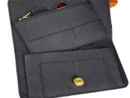 Dogon Duo detachable wallet 533 gold and silver hardware Togo cowhide folding horizontal handbag saddle buckle wallet classic desi7106260