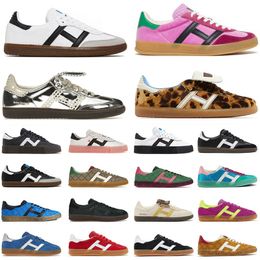 Designer Shoes Men Women Wales Bonner Leopard Print Shoe Silver Metallic Valentine Pink Sporty And Rich Handball Spezial Luxury Mens Shoes Sneakers Trainers ace