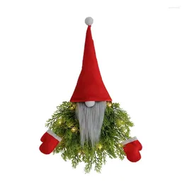 Decorative Flowers LED Hanging Garlands Santa Snowman Tree Pendant Ornament For Window