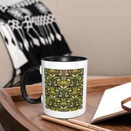 Mugs Green Leaves Coffee Kitchen For Restaurants Smooth Cup Body Practical Cups Decorative