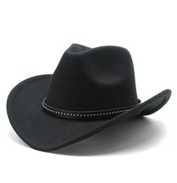 Winter Women Men Black Wool Fedora Hat Chapeu Western Cowboy Hat Gentleman Jazz Sombrero Hombre Cap Elegant Lady Cowgirl Hats 22024739598