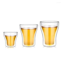 Wine Glasses High Borosilicate Clear Glass Cup Heatproof Double Layer Heat Insulated Coffee Creative Water Home Beer Mug