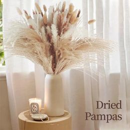 Decorative Flowers 83Pcs Dried Pampas Grass Arrangements For Wedding Decor Fluffy Bouquet Home Boho Natural Reed Tai