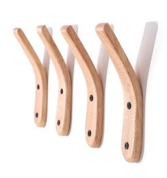 Solid Wooden Wall Mounted Hooks Peg Coat Hat Hanger Key Holder Hanging Hook Storage Hanger Organizer1419814