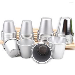 Baking Moulds 10pcs Round Cup Shape Aluminium Pudding Mould Jelly Cups Cupcake Moulds Cheese Tart Holder Bakery Utensils DIY