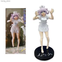 Action Toy Figures 18CM Anime CALL OF THE NIGHT Figure Nanakusa Nazuna White Nurse Dress Up Standing Cute Grimace Expression Girl PVC Gift Toy Y240415