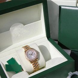 Factory s Watches Automatic Movement 31MM LADIES 18K YELLOW GOLD SILVER DIAMOND 179138 with Original Box Diving Watch235Z