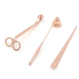 Decorative Plates 3pcs/set Candle Snuffer Trimmer Hook Stainless Steel Luxury Scissors Wicks Holder Dipper Home Decor
